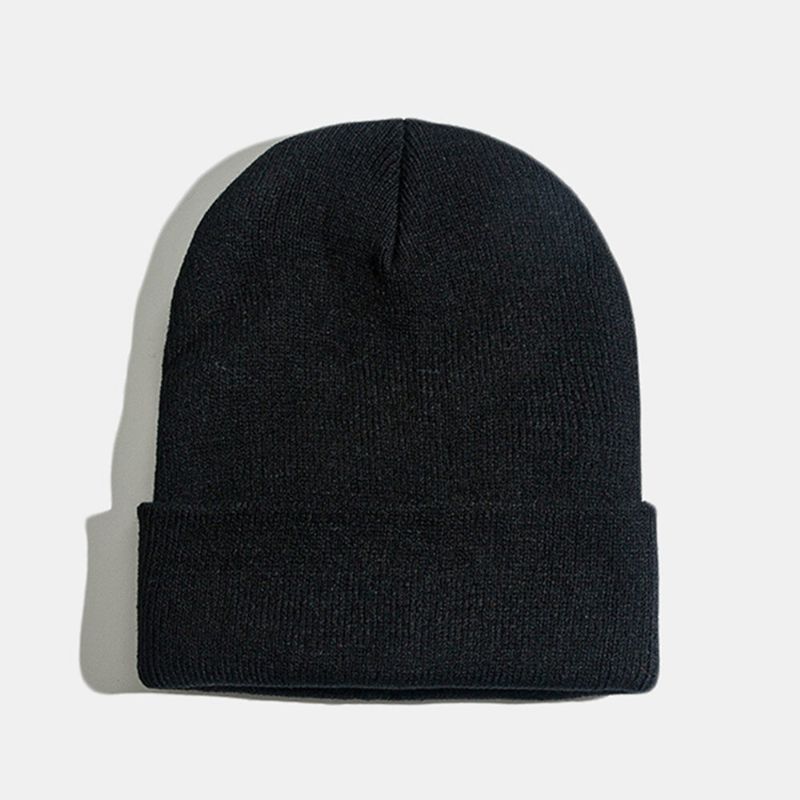 Unisex Ensfarget Strikket Ulllue Skull Cap Beanie Caps