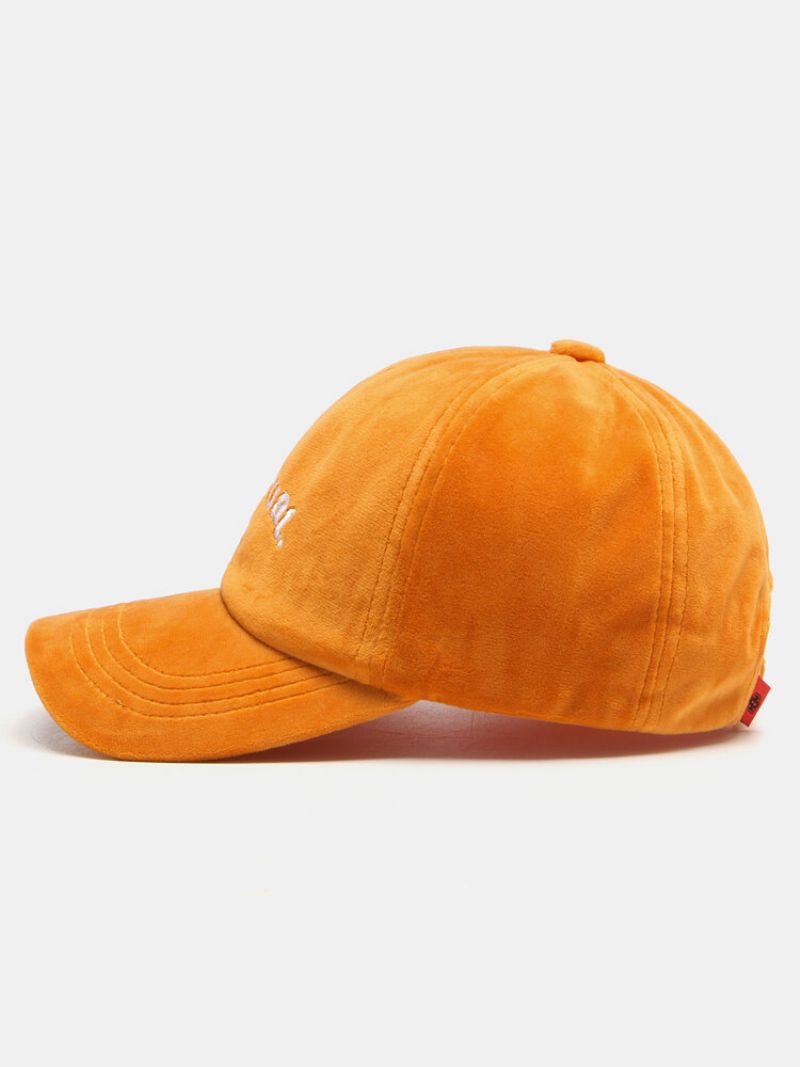 Unisex Fløyel Fortykket Brevbroderi Motevarme Baseballcaps