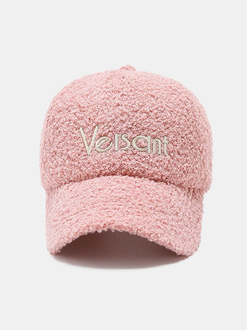 Unisex Lammeull Plysj Brevbroderi Høst Vinter All-match Varme Baseball Cap