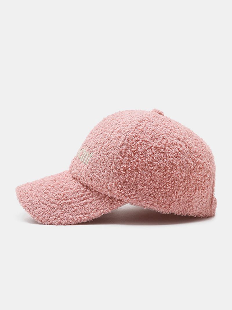 Unisex Lammeull Plysj Brevbroderi Høst Vinter All-match Varme Baseball Cap