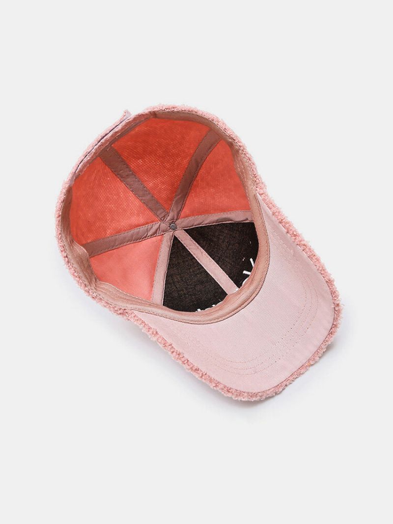 Unisex Lammeull Plysj Brevbroderi Høst Vinter All-match Varme Baseball Cap