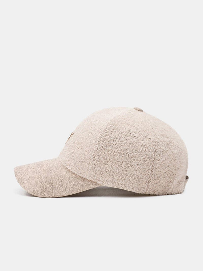 Unisex Lammeull Plysj Filt Patchwork Brevbroderi Enkel Utendørs Kuldebeskyttelse Baseballcap