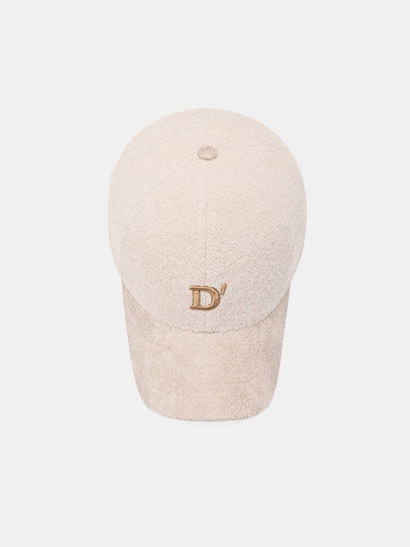 Unisex Lammeull Plysj Filt Patchwork Brevbroderi Enkel Utendørs Kuldebeskyttelse Baseballcap