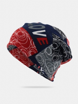 Unisex Letter Print Twist Hat Beanie Lue