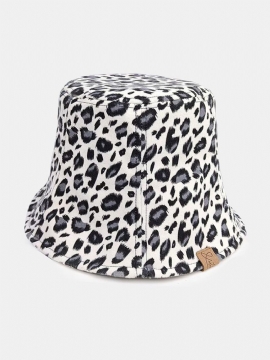 Unisex Polyester Bomullsoverlegg Leopardmønster Brevetikett All-match Sunshade Bøttehatt