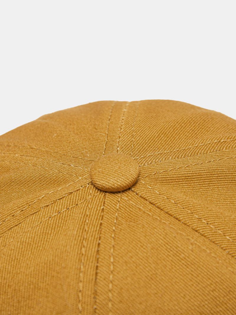 Unisex Solid Bomull Sidekontrast Farge Bokstaver Patch Mote Brimless Beanie Utleier Cap Skull Cap