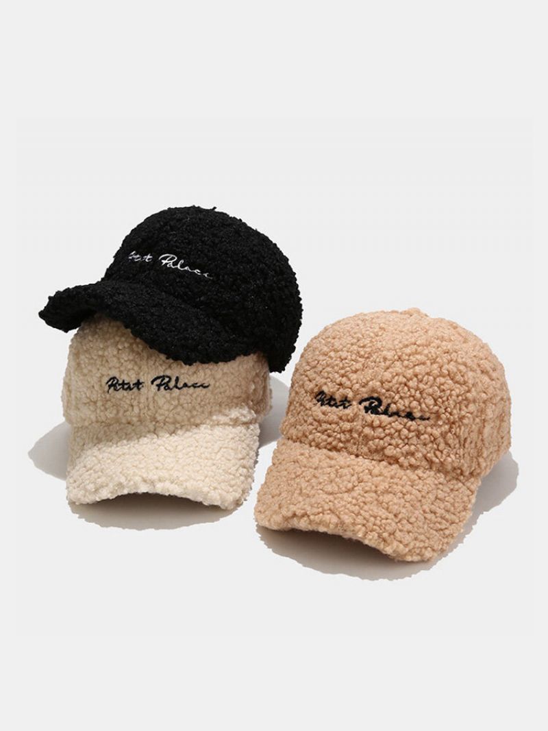 Unisex Teddy Fleece Fortykket Brevbroderi Utendørs Vindtett Varme Baseballcaps