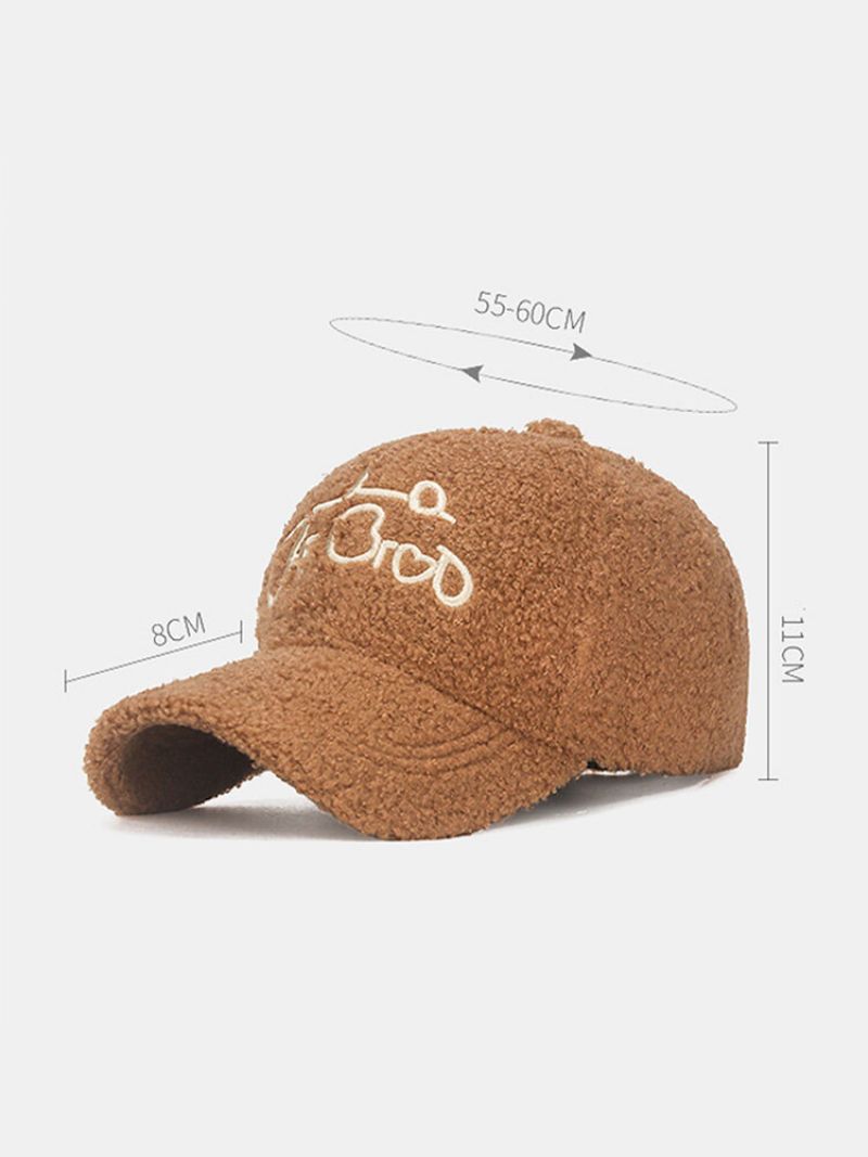 Unisex Teddy Velvet Love Letter Brodery Outdoor All-match Warm Baseball Cap