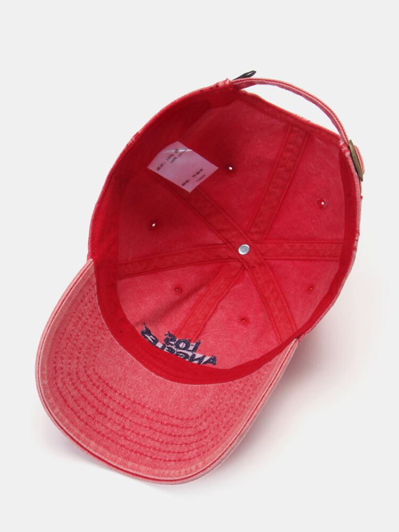 Unisex Vasket Distressed Bomull 3d Brevbroderi All-match Solkrem Baseball Cap