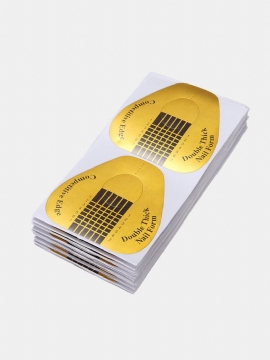 100 Stk Nail Form Sticker Large Gold Extension Guide Akryltips Uv Gel