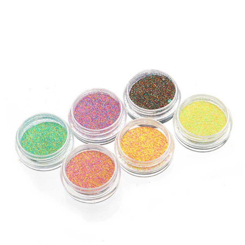 12 Blandede Farger Nail Powder Dust Gradient Color Manikyr Negler Leppe Diy Dekorasjon