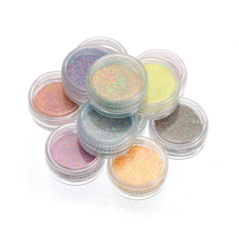 12 Blandede Farger Nail Powder Dust Gradient Color Manikyr Negler Leppe Diy Dekorasjon