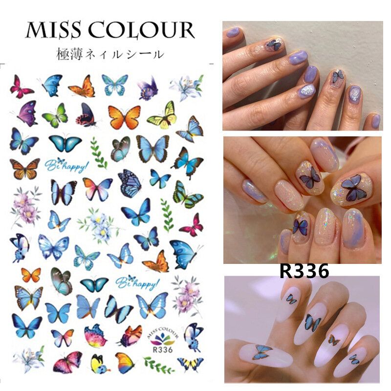 3d Fargerike Vanntett Butterfly Nail Art Stickers Vannmerke Diy Tips Decals Manikyr