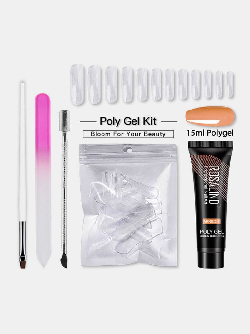 5 Stk Poly Nail Gel Kit Profesjonelt Art Design Decorations Extension Neglelakksett