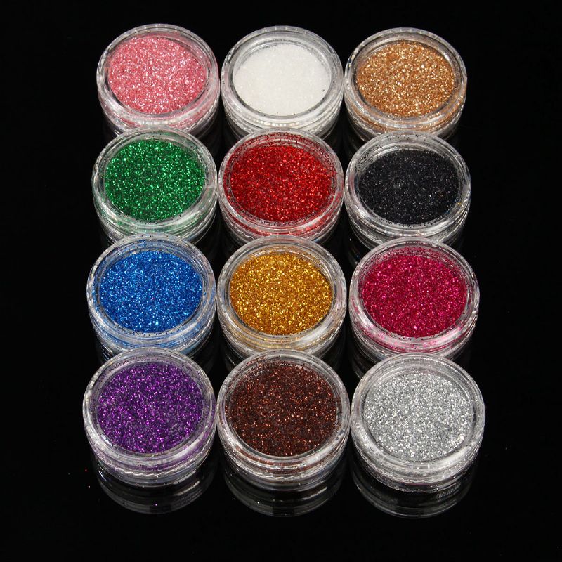 Akrylpulver Glitter Nail Art Tools Kit Neglebørste Falske Fingerpumpesett