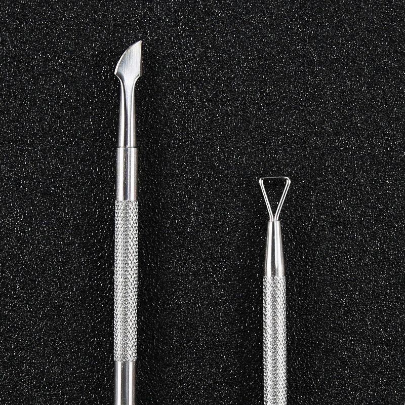 Double Head Nail Remove Stick Rustfritt Stål Fjern Gel Polish Pro Manicure Tool