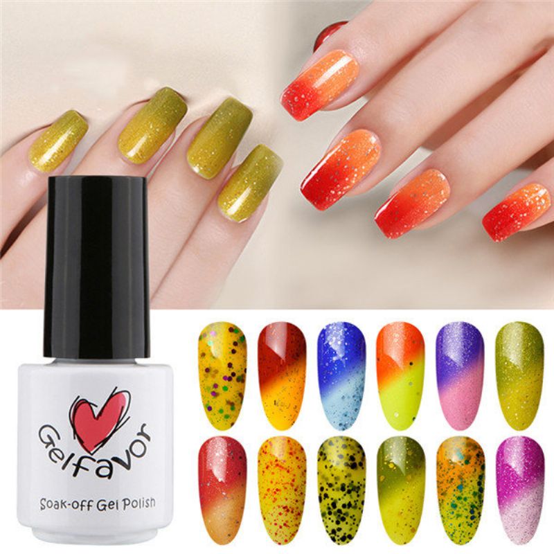 Gelfavor Shiny Temperaturendring Uv Gel Polish Led Soak-off Lakk Nail Art 7ml