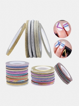 Glitter Nail Art Tape Line Strips Striping Decoration For Uv Gel Polish Selvklebende Klistremerke