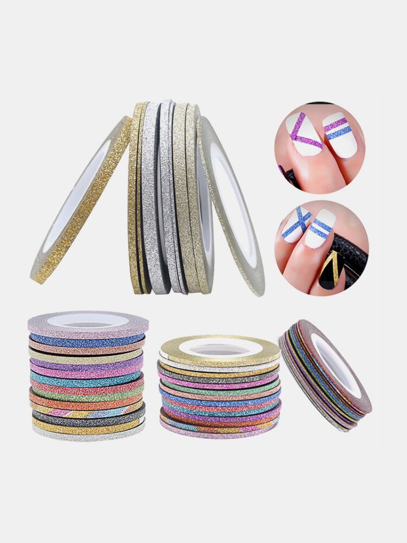 Glitter Nail Art Tape Line Strips Striping Decoration For Uv Gel Polish Selvklebende Klistremerke