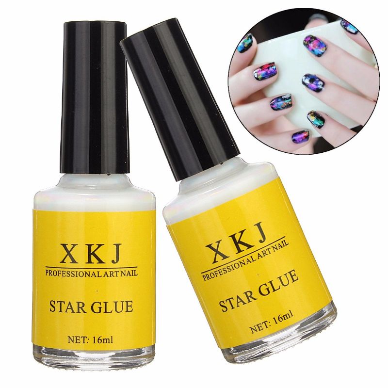 Hvit Nail Art Lim Transfer Tips Lim Galaxy Star Foil Sticker 16ml