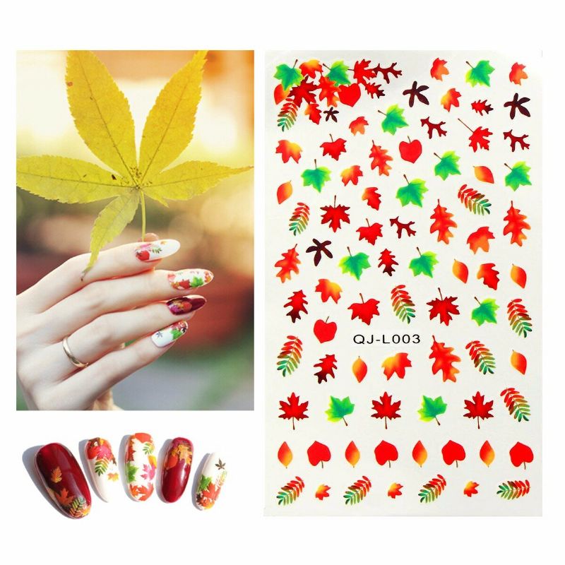 Maple Leaf Diy Nail Art Decoration Water Transfer Manicure Tips Decals Stickers