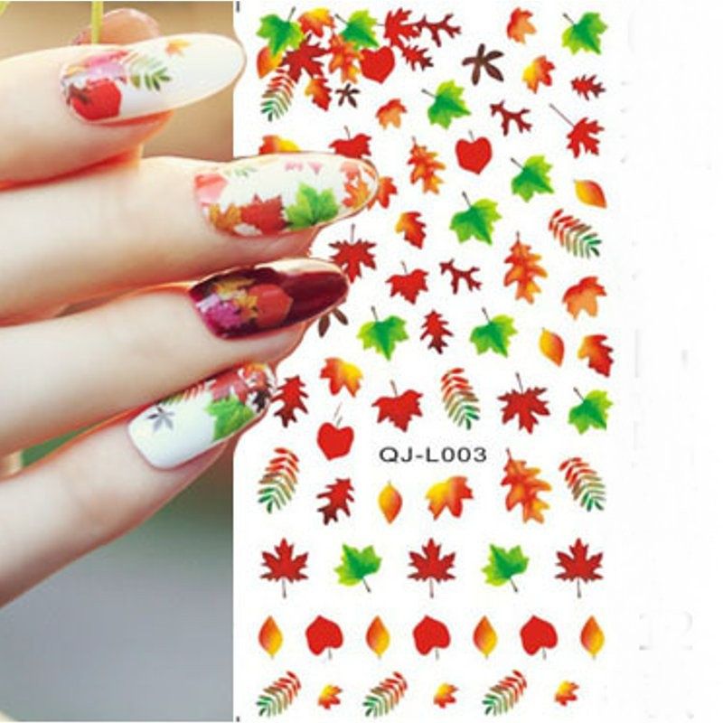 Maple Leaf Diy Nail Art Decoration Water Transfer Manicure Tips Decals Stickers