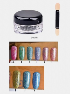 Metallisk Speil Powder Nail Glitrer Støv Krom Pigment 6 Farger