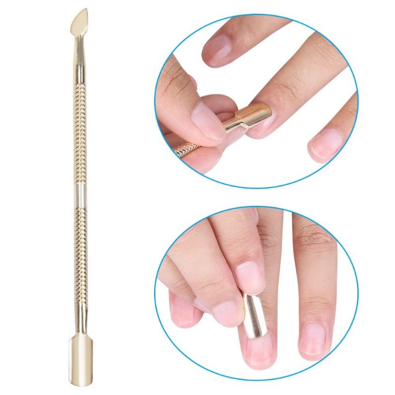 Nail Cuticle Pusher Remover I Rustfritt Stål Dobbeltsidig Finger Død Hud Push Negler Kunst Manikyr Pe