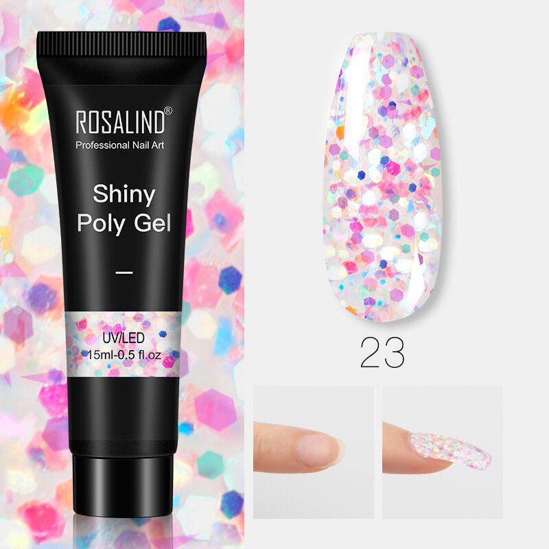 Shiny Poly Glitter Extension Gel Nails Art Design Semi Permanent Uv Gel Builder Alt For Manikyr Gellak Nail Gel