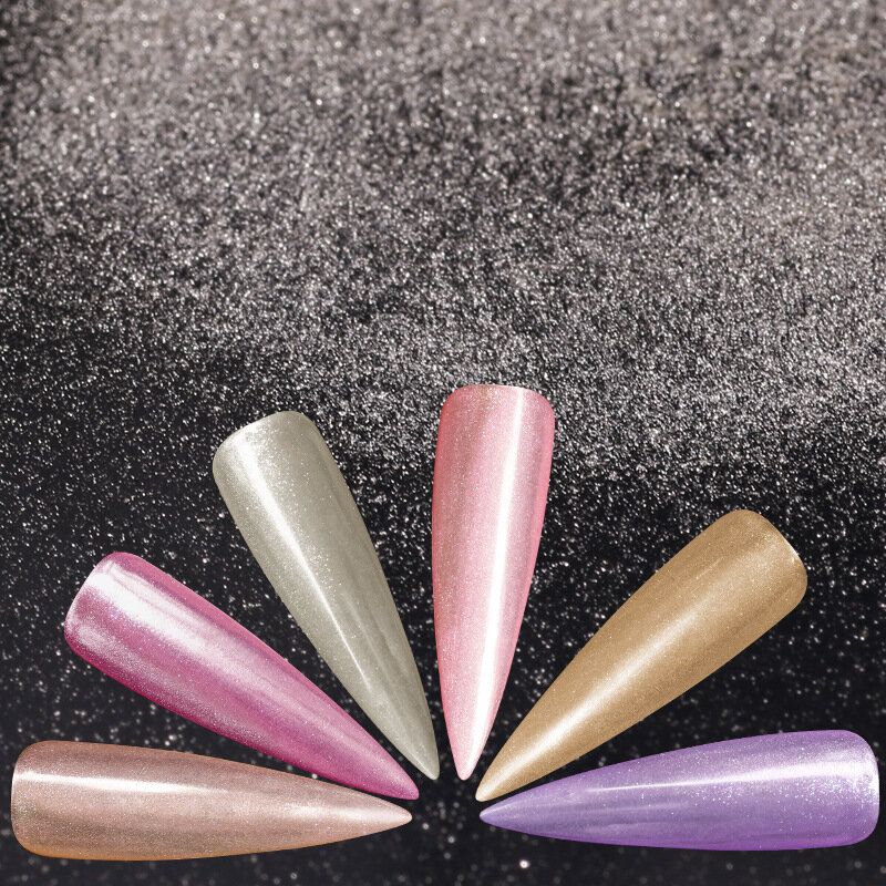 Sølvspeil Powder Nail Glitter Pigment Shimmer Dust Manikyr Nails Art Decoration