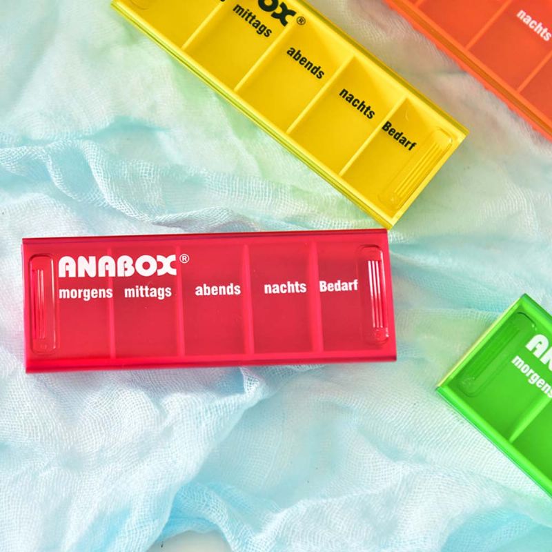 Anabox Bærbar Fuktsikker Liten Pilleboks Ukentligpakket Separat Medisinsk Etui