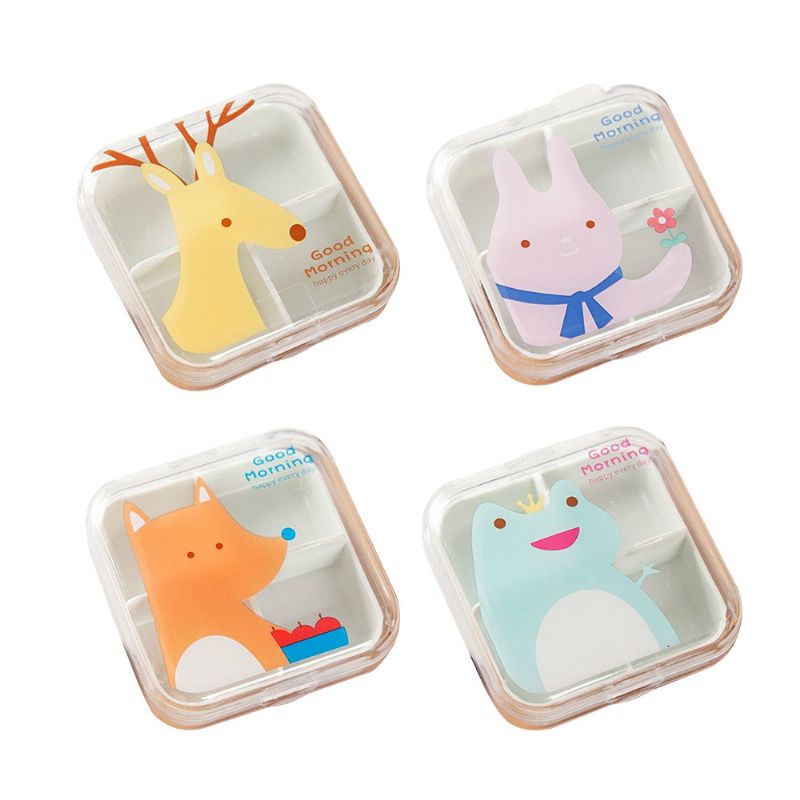 Cartoon Animal Cute Pill Box Beste Reisepillebeholder For Daglig Bruk 4 Rutenett