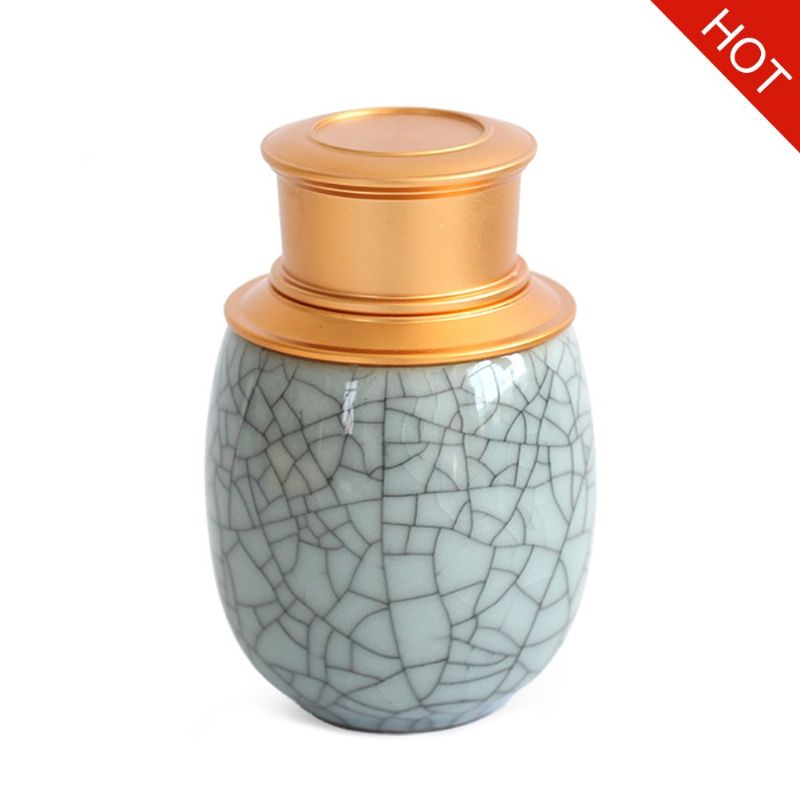 Elegant Oppbevaringskrukke For Keramiske Piller Med Cuprum-lokk Lufttett Oppbevaringsbeholder For Matcha Tea Caddy Pills Medisinpulver