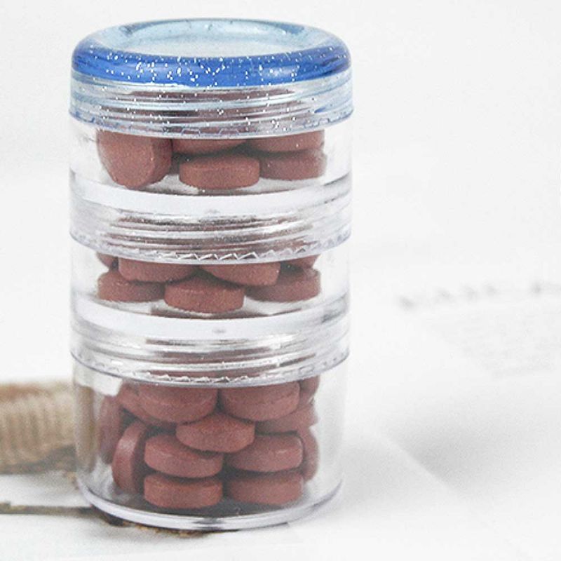 Klar Stabling Pill Organizer Multifunksjonell Mat Protein Powder Drug Flaskeboks