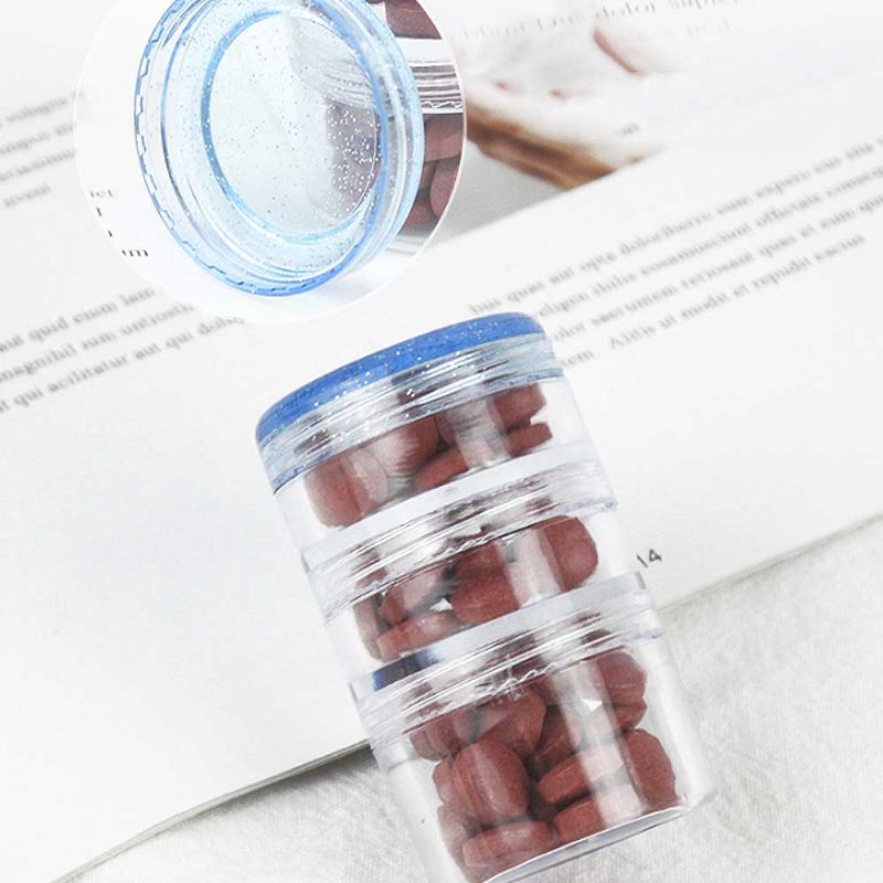 Klar Stabling Pill Organizer Multifunksjonell Mat Protein Powder Drug Flaskeboks