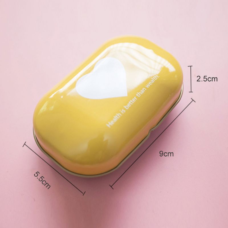 Mini Cute Candy Color Pilleboks Diverse Mønstre Iron Pill Case Fire Rom For Vitamin