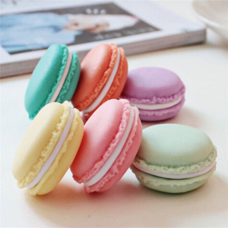 Mini Macaron Box Fargerik Smykker Oppbevaringsboks Søt Organizer Case Container