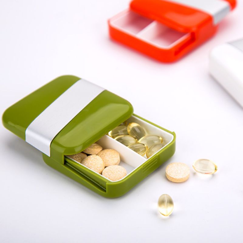 Minimalistisk Bærbar Kreativ Push-pull Split Slots Matgodkjent Abs Little Pill Case Smykker Tyggegummi Oppbevaringsboks