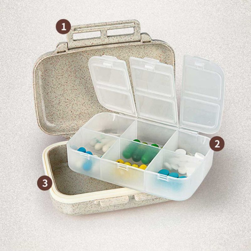 Naturlig Fiber Ukentlig Pill Organizer Supplement Veske Med Plastpakningsrom Design For Håndveske