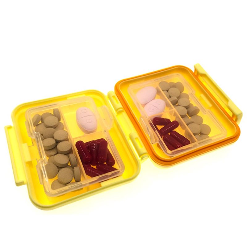 Pill Organizer - Ukentlig Pilleboks Med 6 Rom Vanntett Plastpilleorganisator For Daglig Eller Reisebruk (gul)