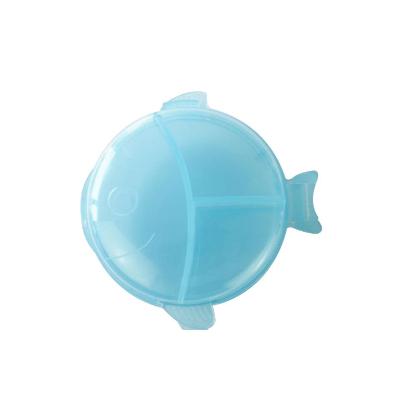 Portable Creative Fish Shape Mini Pilleboks Medisinetui Organizer Container 6 Division Pilleetui For Barn