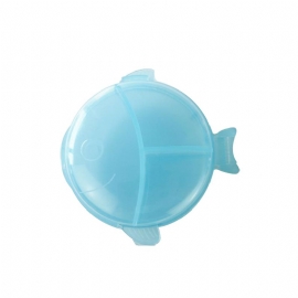 Portable Creative Fish Shape Mini Pilleboks Medisinetui Organizer Container 6 Division Pilleetui For Barn