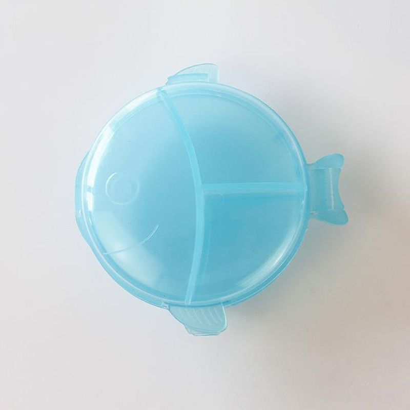 Portable Creative Fish Shape Mini Pilleboks Medisinetui Organizer Container 6 Division Pilleetui For Barn