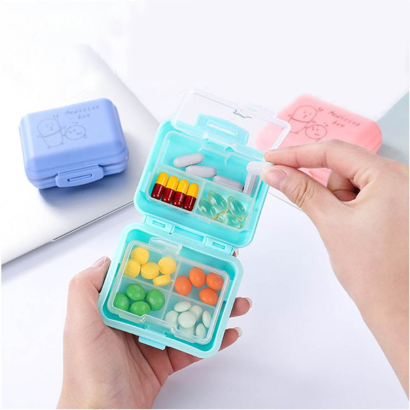 Roterknapp Mini Pilleboks Plast 7 Segmentering Pill Organizer Box For Piller Og Tabletter