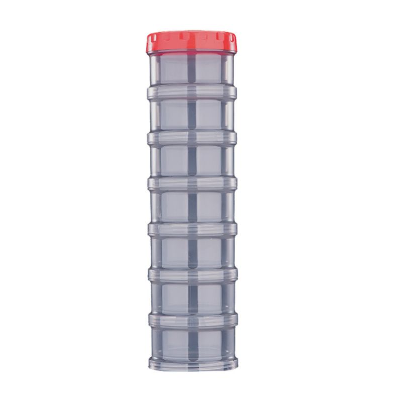 Ukentlig Pill Organizer Box Bærbar Stor Størrelse Forseglet Pille Etui Separat Protein Powder Mini 7 Lag