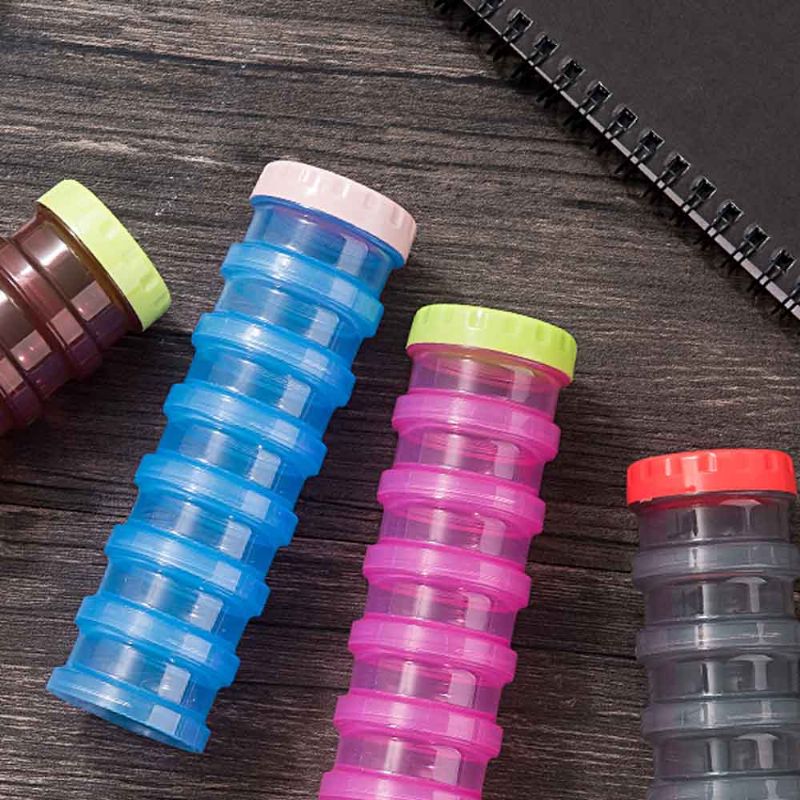 Ukentlig Pill Organizer Box Bærbar Stor Størrelse Forseglet Pille Etui Separat Protein Powder Mini 7 Lag