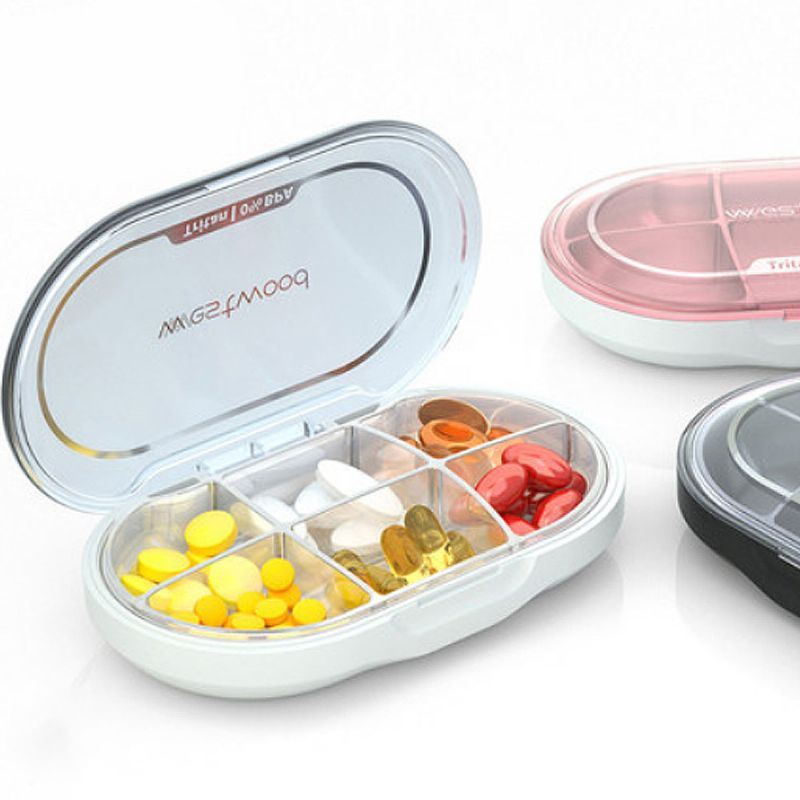 Westwood Premium Travel Pill Organizer Etui Støvtett 6 Rom Bærbar Ukentlig Pilleboks For Medisiner Vitamin