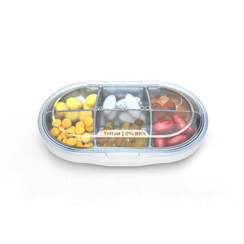 Westwood Premium Travel Pill Organizer Etui Støvtett 6 Rom Bærbar Ukentlig Pilleboks For Medisiner Vitamin