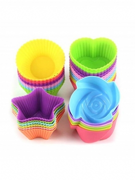 1 Stk Silikon Cupcake Liners Gjenbrukbare Bakekopper Nonstick Easy Clean Muffinsformer 4 Former