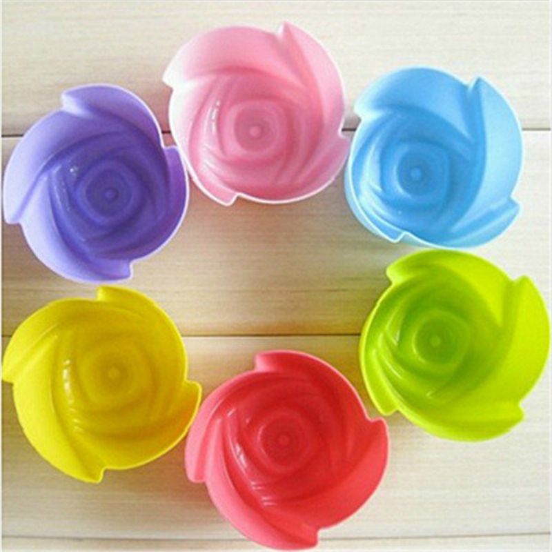 1 Stk Silikon Cupcake Liners Gjenbrukbare Bakekopper Nonstick Easy Clean Muffinsformer 4 Former